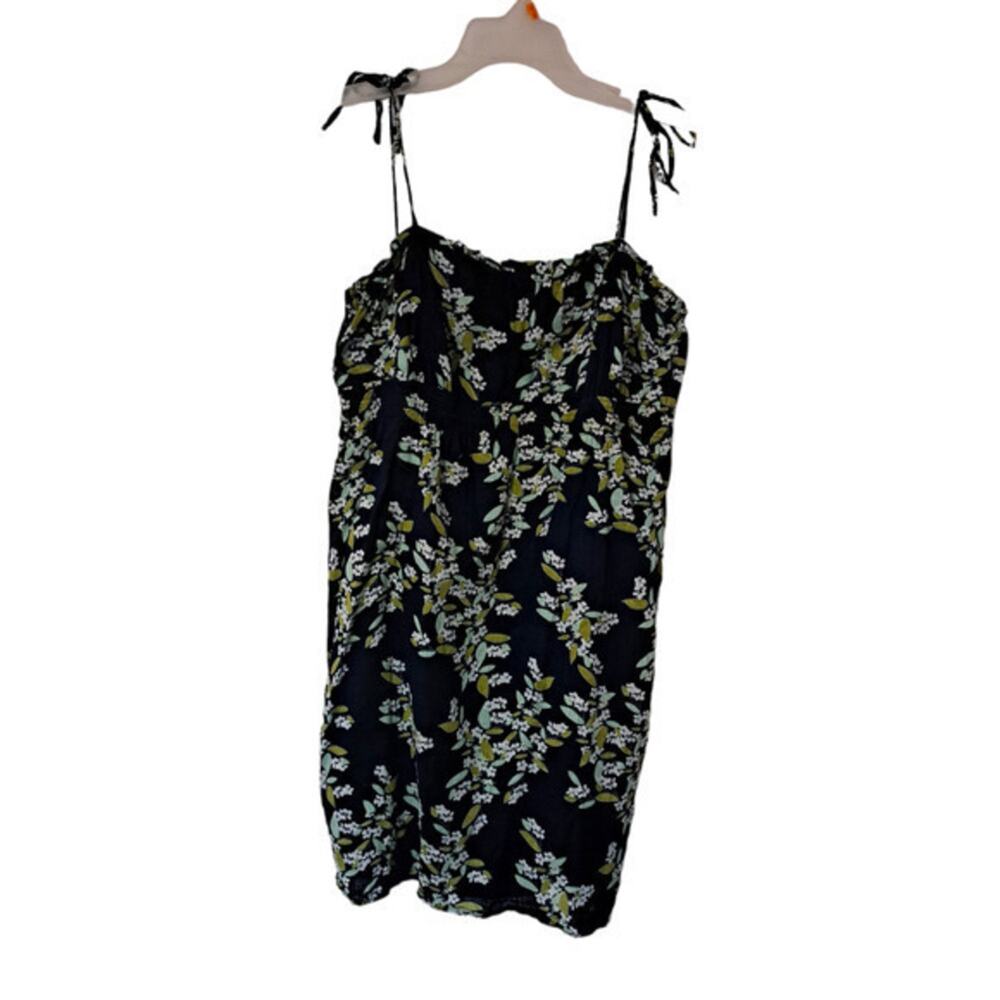 Old Navy Womens Spagetti Self Tie Strap Mini Dress Blue Floral size Large